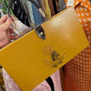 Yellow Handbag with Black Handle